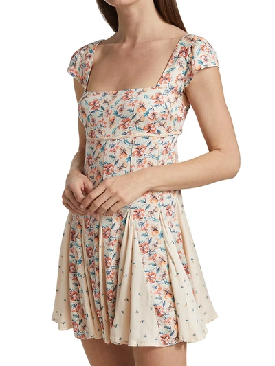 Shop Free People Ponderosa Floral Mini Dress In Peach Comb