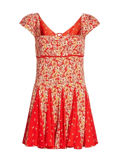 Shop Free People Ponderosa Floral Mini Dress In Strawberry