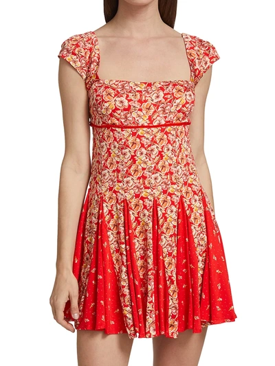 Shop Free People Ponderosa Floral Mini Dress In Strawberry