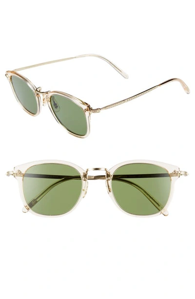 Shop Oliver Peoples 49mm Round Sunglasses In Buff