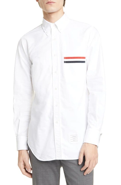 Shop Thom Browne Extra Slim Fit Oxford Button-down Shirt In White