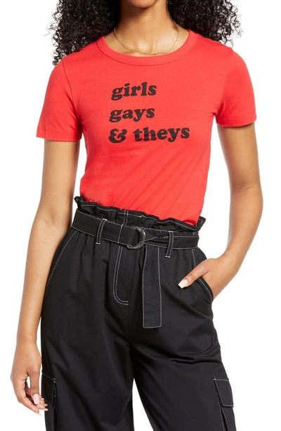 Shop Bp. Pride Gender Inclusive Graphic Baby Tee In Red Girls/ Gays/ Theys