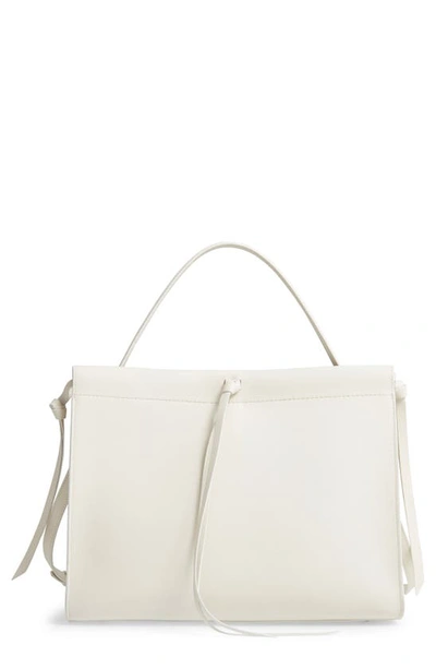 Shop Hugo Boss Katlin Small Leather Tote In Open White