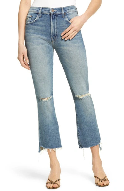 Shop Mother The Insider High Waist Crop Step Fray Jeans In Reckless
