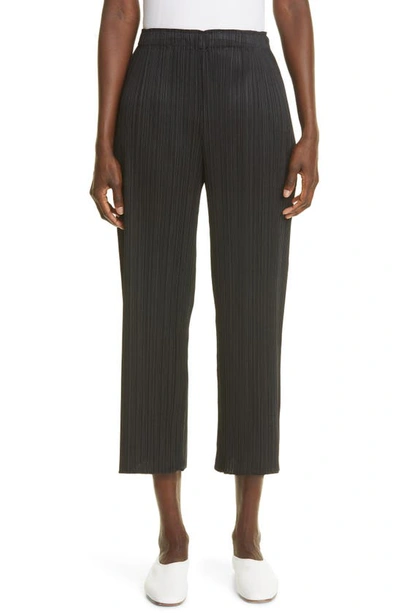 Shop Issey Miyake Thicker 2 Pleated Crop Pants In Black