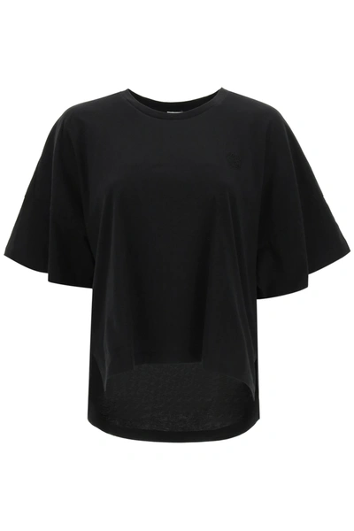 Shop Loewe Oversized T-shirt With Anagram Embroidery In Black