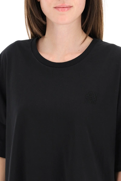Shop Loewe Oversized T-shirt With Anagram Embroidery In Black