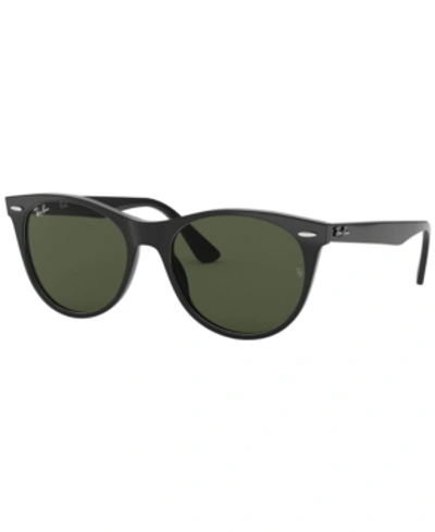 Shop Ray Ban Ray-ban Unisex Sunglasses, Rb2185 55 Wayfarer Ii Classic In Balck - Green