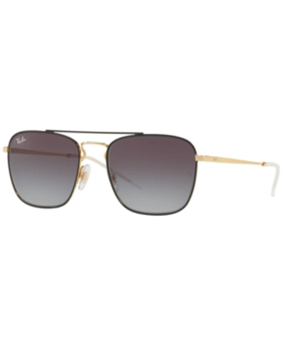 Shop Ray Ban Sunglasses, Rb3588 In Gold - Gray Gradient