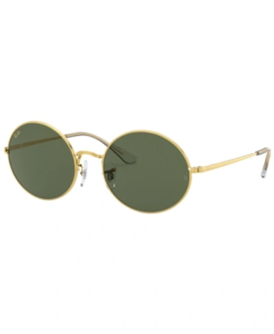 Shop Ray Ban Unisex Sunglasses, Rb1970 54 Oval 1970 In Legend Gold - Green