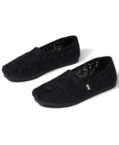 Shop Toms Women's Printed Alpargata Flats Women's Shoes In Black Geo Lace