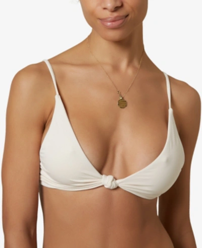 Shop O'neill Juniors' Pismo Saltwater Solids Bikini Top Women's Swimsuit In Vanilla