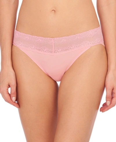 Shop Natori Bliss Perfection Lace-waist Bikini Underwear 756092 In Pink Icing
