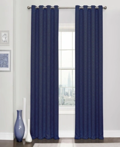 Shop Eclipse Kingston Embossed Panel, 52" X 84" In Navy