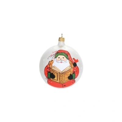 Vietri Reading Old St. Nick Ornament In Handpainted