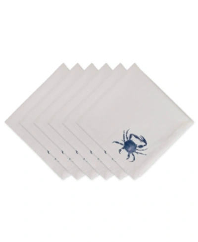 Shop Design Imports Design Import Crab Printed Napkin, Set Of 6 In Blue