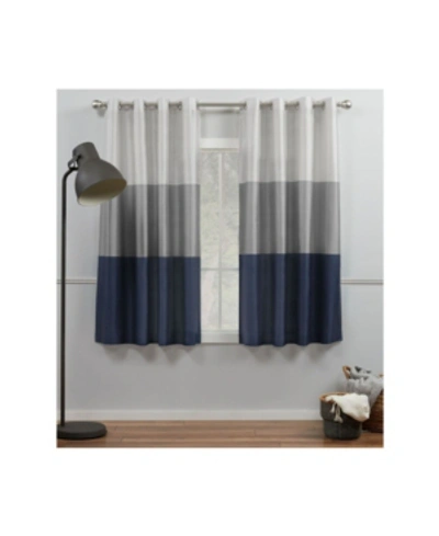 Shop Exclusive Home Curtains Chateau Striped Grommet Top Curtain Panel Pair, 54" X 63" In Multi