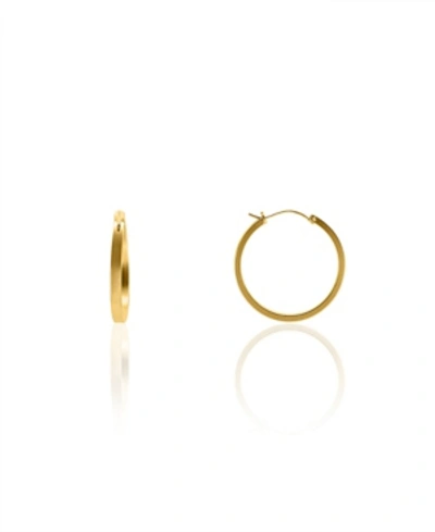 Oma The Label Women's Shiny Jordan 18k Gold Plated Brass Medium Hoop Earrings, 1.2" In Gold Tone