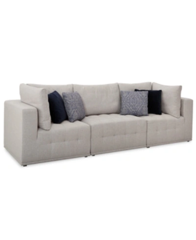 Shop Universal Closeout! Modern 3-pc. Fabric Modular Sofa In Euphoria Silver