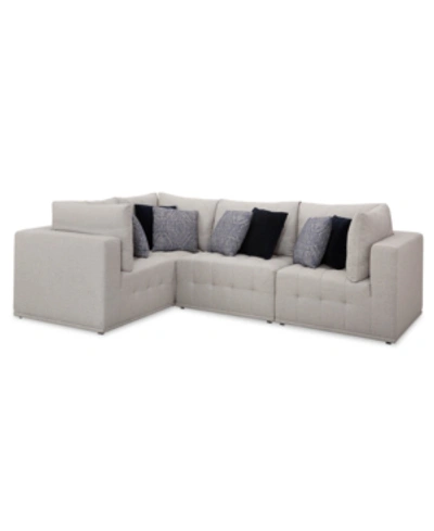 Shop Universal Closeout! Modern 4-pc. Fabric Modular Sectional In Euphoria Silver