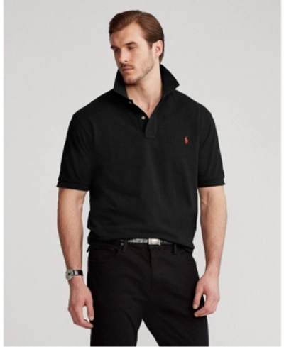 Shop Polo Ralph Lauren Men's Big & Tall Classic-fit Cotton Mesh Polo In Black
