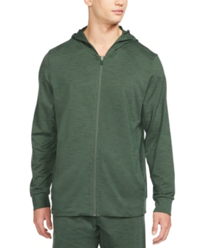 Shop Nike Men's Dri-fit Yoga Hoodie In Galactic Jade/black