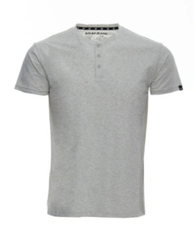 Shop X-ray Men's Basic Henley Neck Short Sleeve T-shirt In Oatmeal