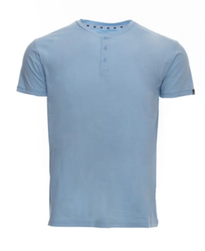 Shop X-ray Men's Basic Henley Neck Short Sleeve T-shirt In Bright Sky