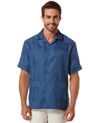 Shop Cubavera Men's Big & Tall Short-sleeve 4-pocket 100% Linen Guayabera Shirt In Navy