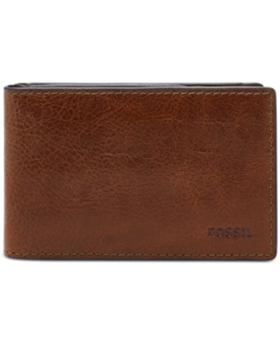 Shop Fossil Men's Andrew Front Pocket Bifold Wallet In Cognac