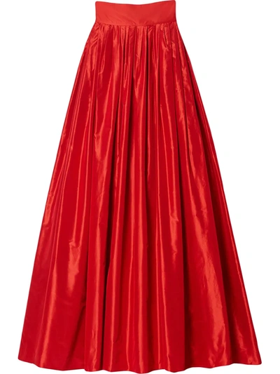 Shop Carolina Herrera High-waisted Gown Maxi Skirt In Red