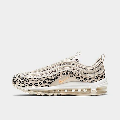 Shop Nike Women's Air Max 97 Se Leopard Casual Shoes In Desert Sand/peach Cream/white