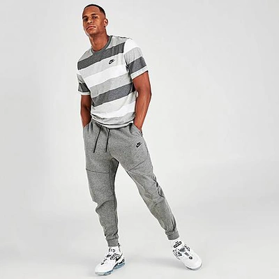 Shop Nike Tech Fleece Taped Jogger Pants In Grey