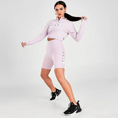 Shop Nike Women's Swoosh Run 7" Bike Shorts In Iced Lilac