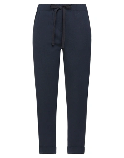 Shop Semicouture Pants In Dark Blue