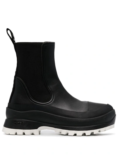 Stella Mccartney 30mm Trace Faux Leather Combat Boots In Black