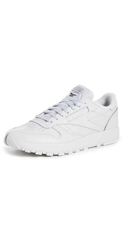 Shop Maison Margiela X Reebok Project 0 Classic Leather Sneakers In Pugry2/black/white