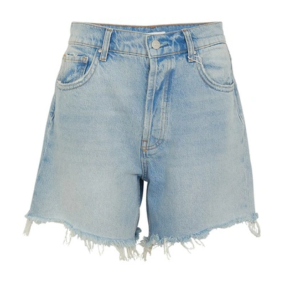 Shop Anine Bing Kit Jean Shorts In Washed Blue
