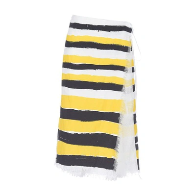 Shop Marni Wrap-around Skirt In Maize