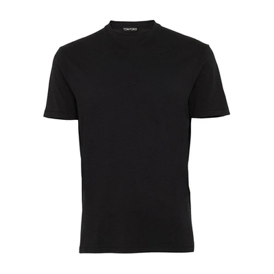 Shop Tom Ford Cotton T-shirt In Blk Sld