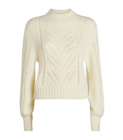 Shop Red Valentino Laser-cut Sweater In Ivory