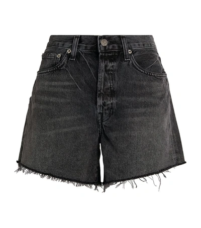Shop Agolde Parker Long Shorts In Black