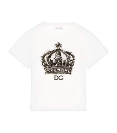 Shop Dolce & Gabbana Kids Crown Logo T-shirt (8-12 Years) In Multi