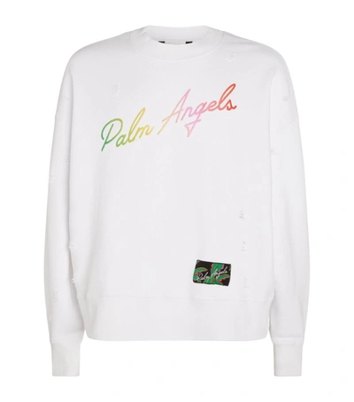Shop Palm Angels Miami Logo Sweatshirt In White