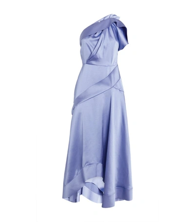 Shop Acler Bonham Midi Dress In Blue