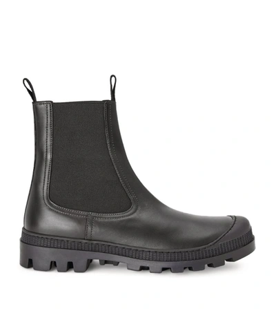 Shop Loewe Leather Chelsea Boots In Black