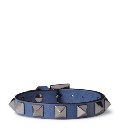 Shop Valentino Garavani Leather Rockstud Bracelet