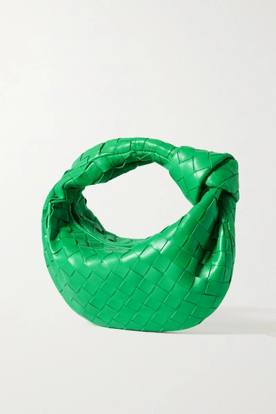Bottega Veneta Jodie Mini Knotted Intrecciato Leather Tote In Green