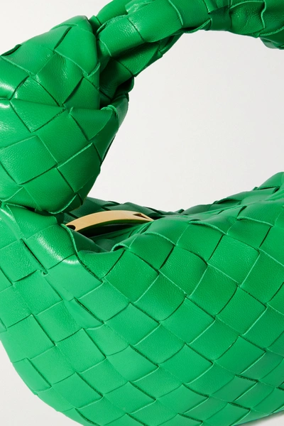 Bottega Veneta Jodie Mini Knotted Intrecciato Leather Tote In Green
