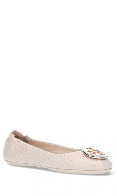 Shop Tory Burch Minnie Travel Quilted Ballet Flats In Beige
